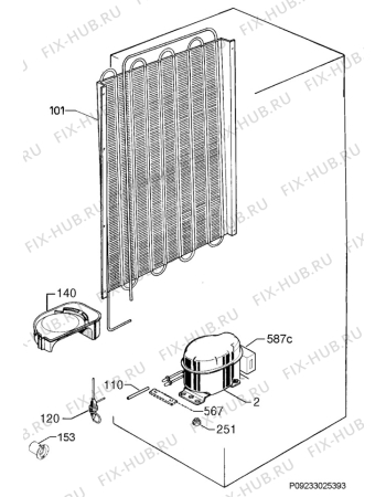 Взрыв-схема холодильника Juno Electrolux JRZ94126 - Схема узла Cooling system 017